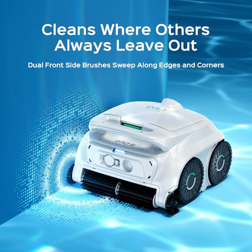 Image of WYBOT B1 Robotic Pool Cleaner, Floor and Wall Cleaning, Cordless Vacuum for Inground & Above Ground, Smart Navigation, Self-Parking, White Green