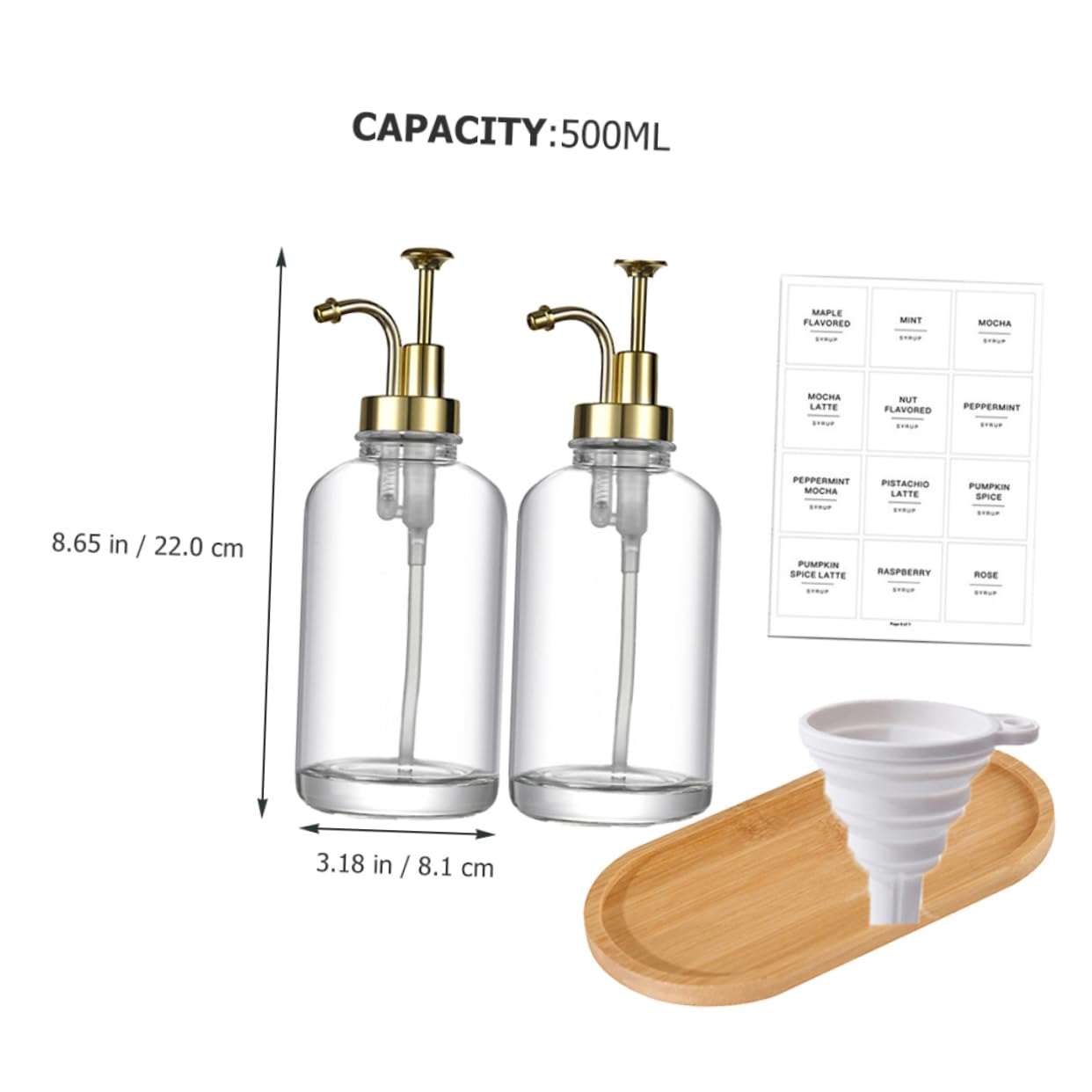 MAGICLULU Botella De Vidrio Tipo Pulsador Dispensador De Jabón De Baño 500ml Transparente Fácil De Usar