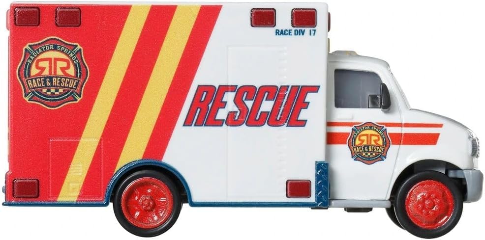 Mattel Cars Radiator Springs Race and Rescue 2025 1:55 Scale Diecast Vehicles (Ambulance Morgan Martins), 1:64 - Image 3