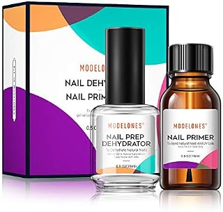 Modelones Professional Natural Nail Prep Dehydrate & Bond Primer, Nail Protein Bond, Superior