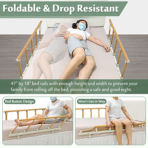 Mybow Bed Rail Assist Side Rails for Elderly Adults Swing Down Safety Half Bed Railing Fall Prevention Hospital Handrail Bed Cane for Elderly Medical Bed Assist Rails (47x18,2PCS) 3 Mybow Bed Rail Assist Side Rails for Elderly Adults Swing Down Safety Half Bed Railing Fall Prevention Hospital Handrail Bed Cane for Elderly Medical Bed Assist Rails (47x18,2PCS) - Image 4