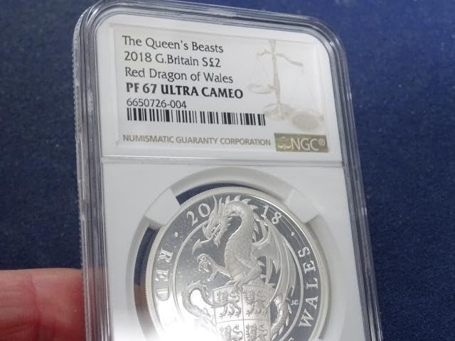 クイーンズビースト£2 ウェールズのレッドドラゴン 1OZプルーフ銀貨 クイーンズビースト£2 ウェールズのレッドドラゴン 1OZプルーフ