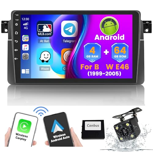 Voyagez connecté en E46 avec l'autoradio Android 13 à guidage GPS et Carplay sans fil