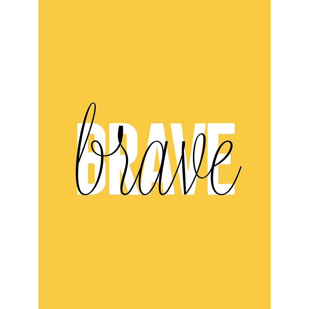 Wee Blue Coo Solid Simple Words Brave Unframed Wall Art Print Poster Home Decor Premium