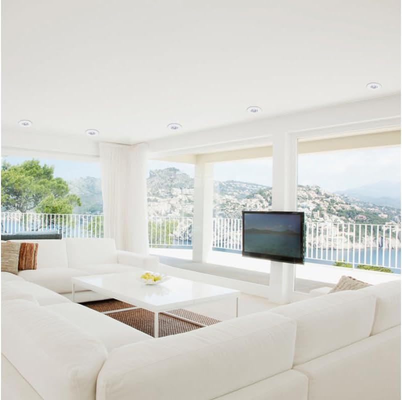 Recessed lights installed in a modern living room