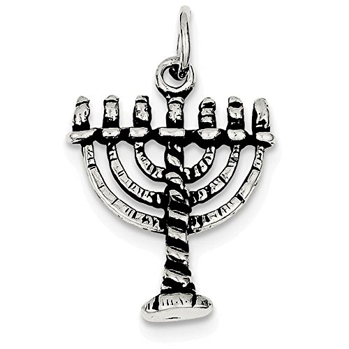 FJC Finejewelers Sterling Silver Antiqued Menorah Charm