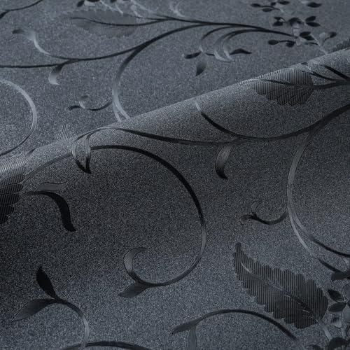Niviy Static Cling Total Blackout Non-Adhesive Window Film Black Out Windows Covers Bathroom Door Glass Decoration Window Film Privacy Covering (Black, 41.2"x 78.7")