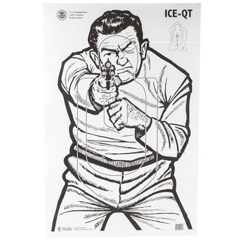 Action Target ICE-QT 2009 Version, Pack of 100, Tan with Black Details, Paper, Rifle Shooting, Pistol Shooting, Target