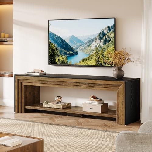 Tribesigns 70" TV Stand for 65/70/75-Inch TVs, Farmhouse Long Entertainment