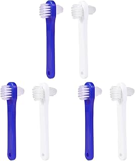 FOMIYES 6 Pcs Dual Heads Teeth Denture Cleaning Brush with Case False Teeth Cleaning Tool Denture Repair Kit Denture Brush Toothbrush Adult Toothbrush Pregnant Woman Double Tablet