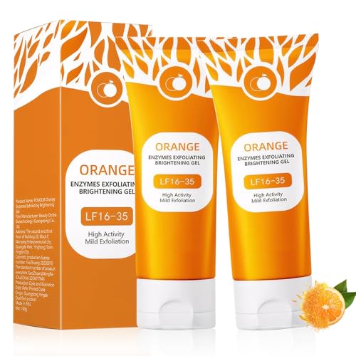 2PCS Gel Exfoliante Naranja, Orange Enzymes Exfoliating Gel, Elimina las Células Muertas de la Piel y Mejora la Textura de la Piel