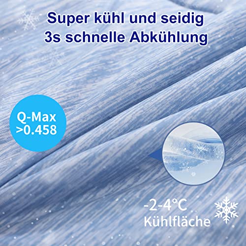 MH MYLUNE HOME Kühldecke Leichte Sommerdecke, Arc-Chill Q-Max0.458, 2in1 Kühlende Bettdecke 150x200, Sommerbettdecke Kuscheldecke Wohndecke Reisedecke Cooling Blanket (blau, 150 x 200 cm)