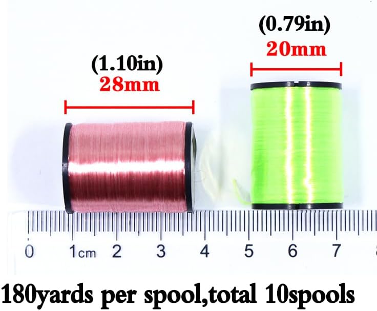 300D Floss Fly Tying Thread 10 Colors High Gloss for Salmon Steelhead Flies