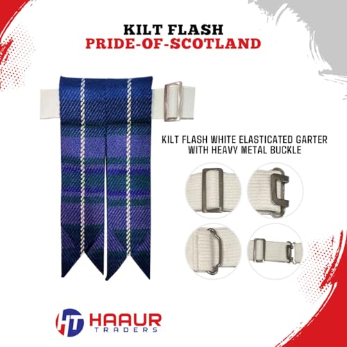 Men's Men's Tartans Kilt Flashes with Heavy Buckle Elastic Adjusters Fit2
