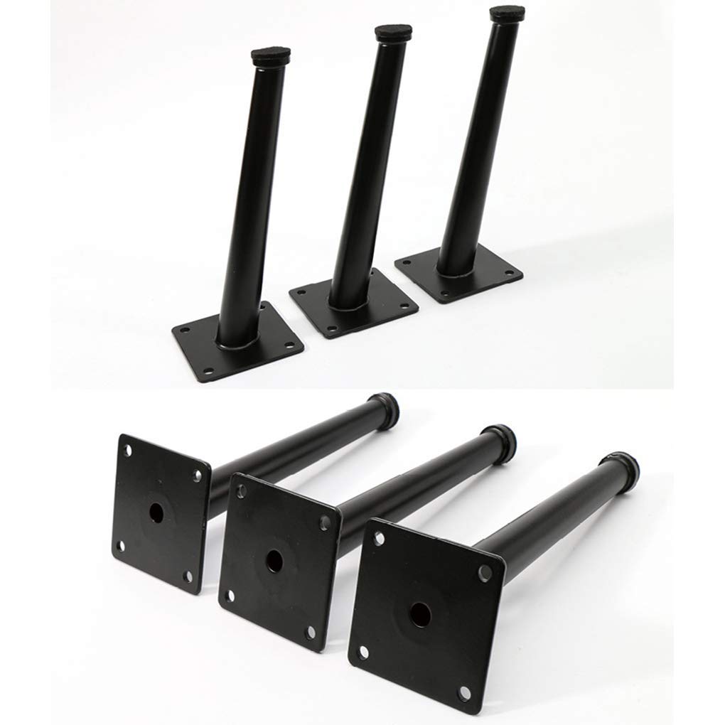 4 pies para Muebles, Mesa de Hierro, Patas de Metal, Negro, elevadores para Muebles, Patas de Muebles, Tubo cónico con Almohadilla para pies de Fieltro, Accesorios para Patas de es