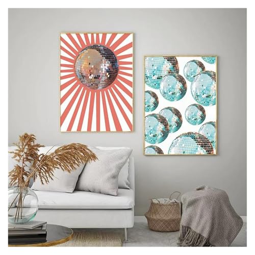 Tableau moderne boules colorées et brillantes déformées sur toile - 3