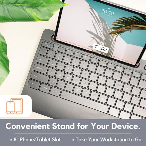 X9 Wireless USB-C Keyboard and Mouse Combo - Dual Port Compatibility (USB C + A) - Versatile Mouse Keyboard Combo Wireless w/ 8" Phone Stand and 113 Keys