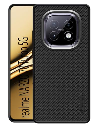 Image of Polypropylene Back Cover Case Compatible for Realme NARZO 70 Turbo 5G (Textured Grip Design | Camera Protetion | Slim and Light Weight | Soft Touch and Feel | Black) (NARZO 70 Turbo 5G)