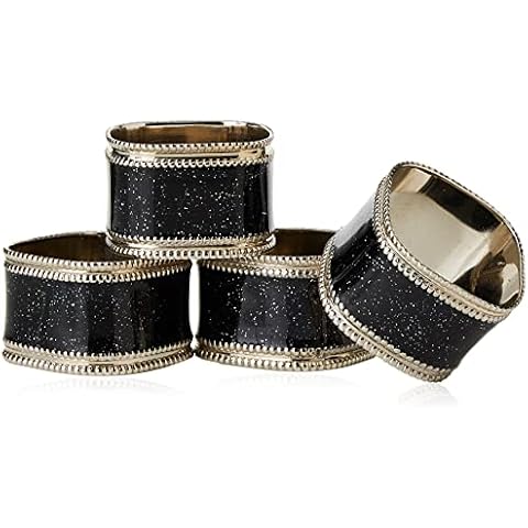 Premier Housewares Square Glitter Napkin Rings Cover