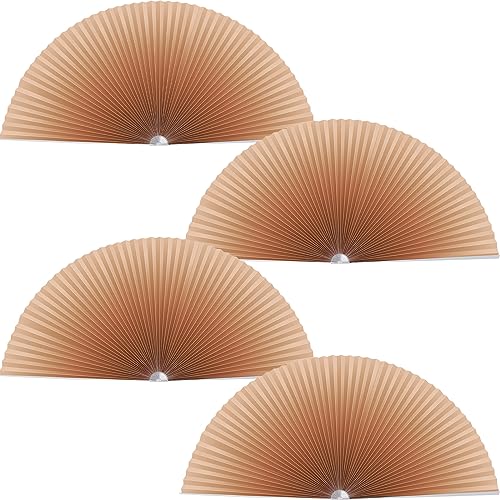 Macarrie 4 Pack Arch Window Pleated Blinds Light Filtering Pleated Shades Blackout Half Circle Window Shade Arched Window Coverings Arched Curtains, Easy to Cut & Install, 72 x 36 Inch (Coffee)