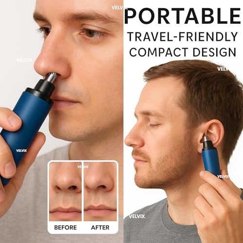 Image of Portable Nose & Ear Hair Remover Trimmer for Men & Women, Cordless USB Rechargeable Ear & Nose Safe Groomer