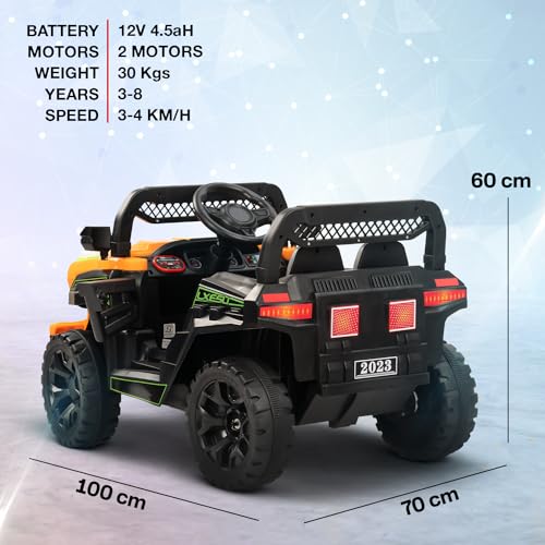 Baybee Panther Battery Operated Jeep for Kids, Ride on Baby Car with Music & Light | Kids Jeep Rechargeable Battery Car | Electric Jeep Car for Kids to Drive 2 to 6 Years Boy Girl (Orange)