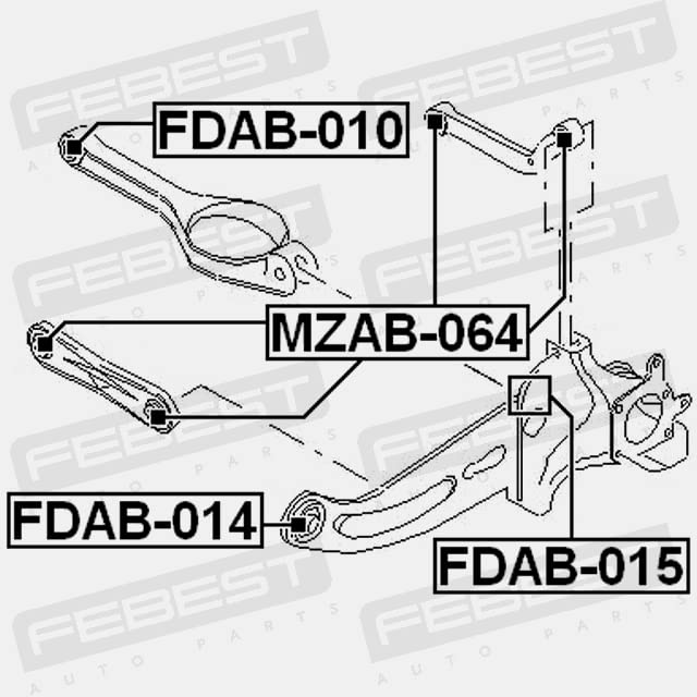 ISAB-001 FEBEST Suspension, Bras De Liaison Essieu Avant Inférieur, Arrière | AUTODOC Prix Et Avis