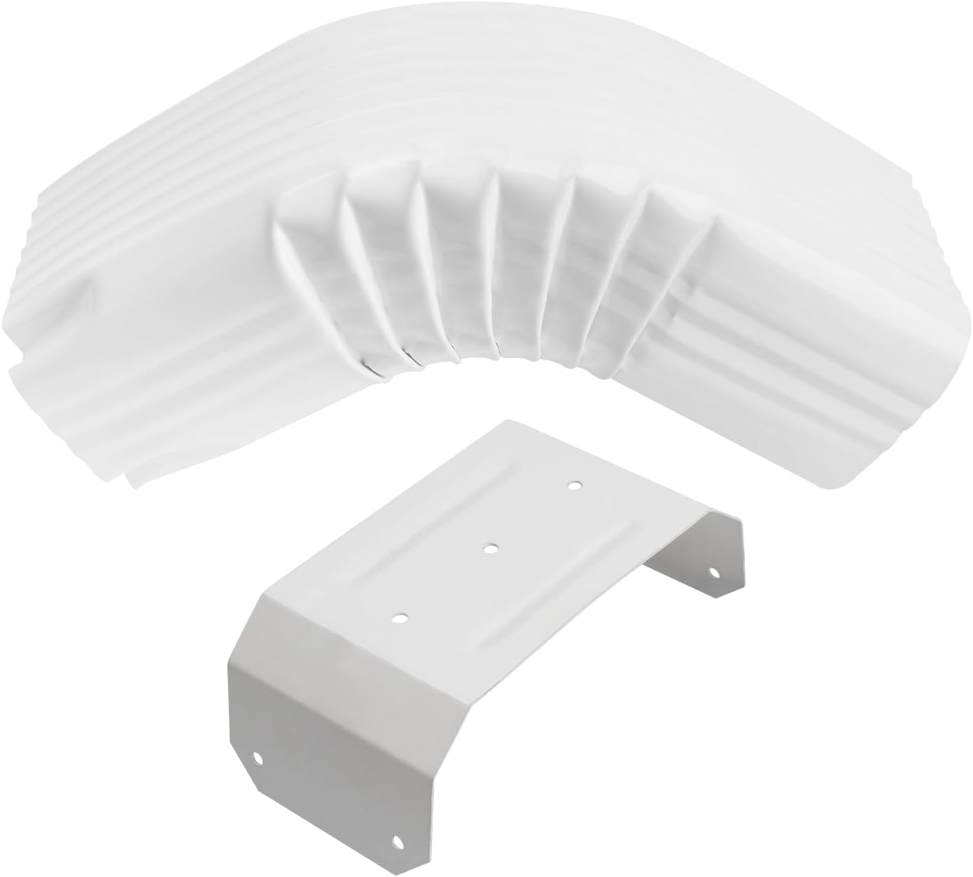 Downspout Gutter Elbow Style A 3" x 4" Angle is 75° White Aluminum & 1