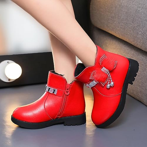 Kids Little Big Girls Boots Lace-Up/Zipper Outdoor Ankle Shoes Ankle Boots Toddler Winter boots Size 2 3 4 5 6 7 82