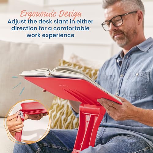 Image of ECR4Kids The Surf Folding Portable Lap Desk, Flexible Seating, Red