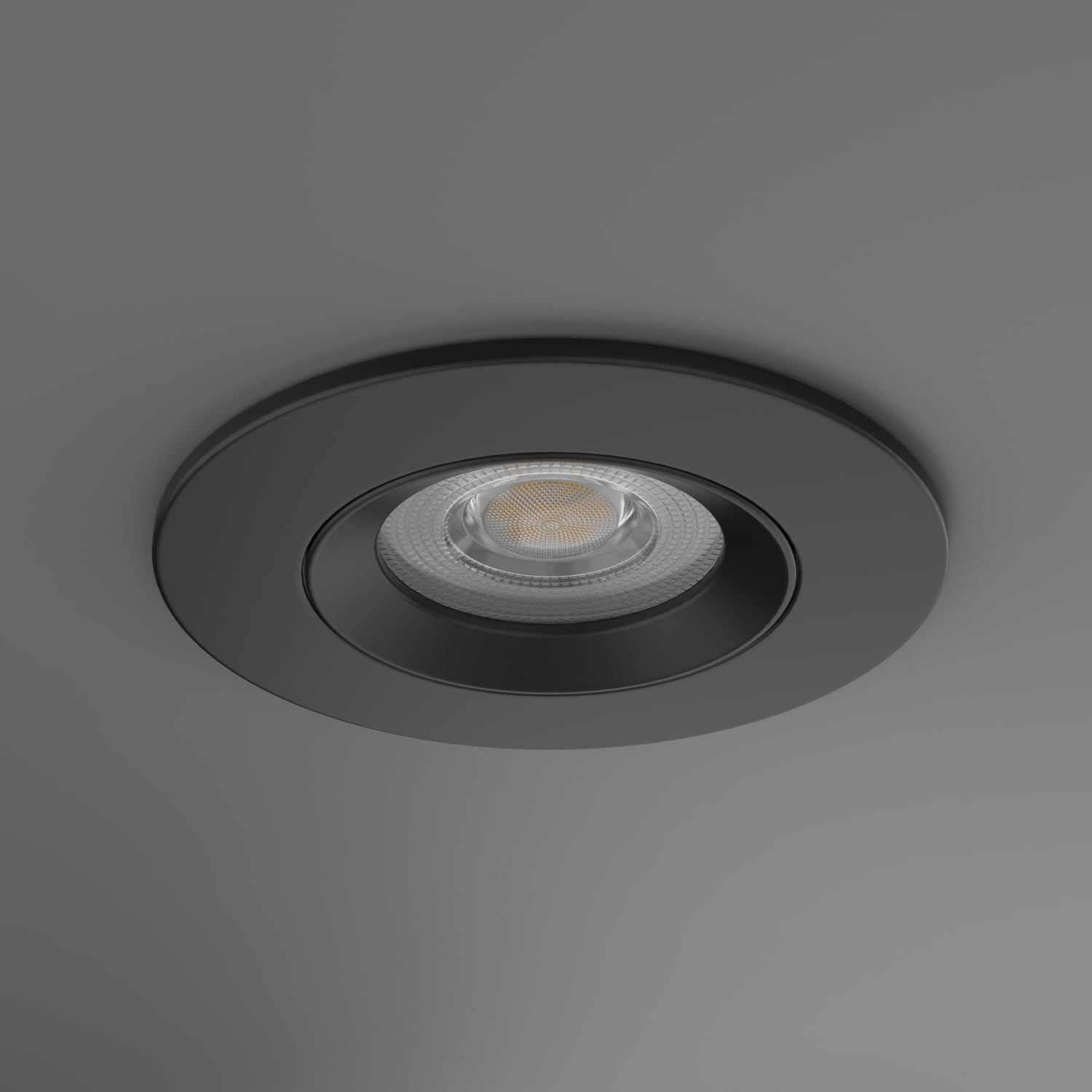 TRAXON LUXPOINT® Aro Circular Orientable DT003 para Bombilla LED GU10 Marco de Bombilla Aluminio Corte Techo Ø70mm (Negro, Pack 10 und)
