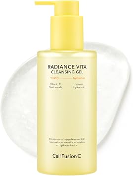 Cell Fusion C Radiance Vita Cleansing Gel, Vitamin C + Bha + 5 Hyaluronic Acids - Daily Cleansing Gel for Face Made of Foam, Brightens and Exfoliates, 6.76 oz / 200 ml - Skin Care