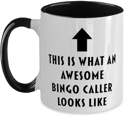This is What an Awesome Bingo Caller, Funny, Cheap, Inappropriate, Gift for, Black Two-Tone, Bingo Caller Coffee Mug