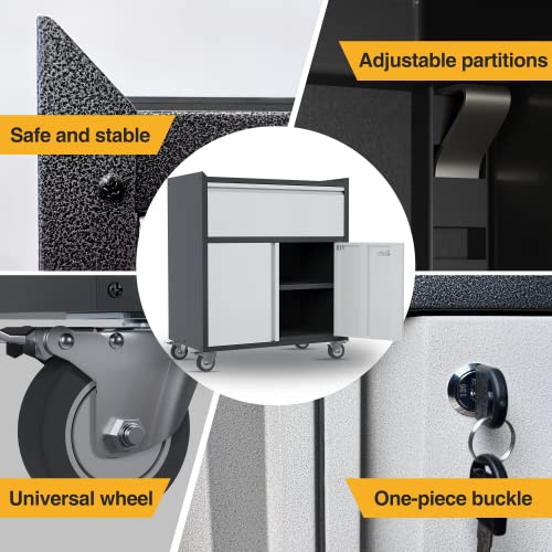 Aobabo Metal Rolling Tool Chest Cabinet With 1 Drawer,Garage Steel Tool Cabinet On Wheels,Lockable Steel Cabinet For Tools,Assembly Required #TOP4