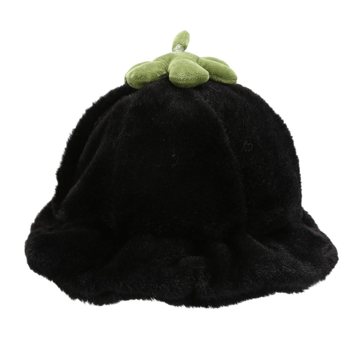 Chapeau de citrouille en peluche isolant, bob d'hiver noir chaud et coupe-vent