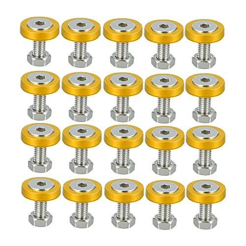 Motoforti 20 boulons rondelles dorés M6 alliage aluminium