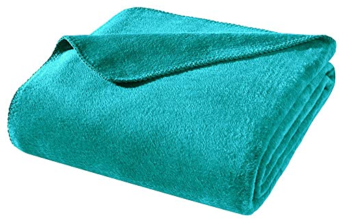 WOHNWOHL® Coperta morbida - 150 x 200 cm - Colore: Turchese