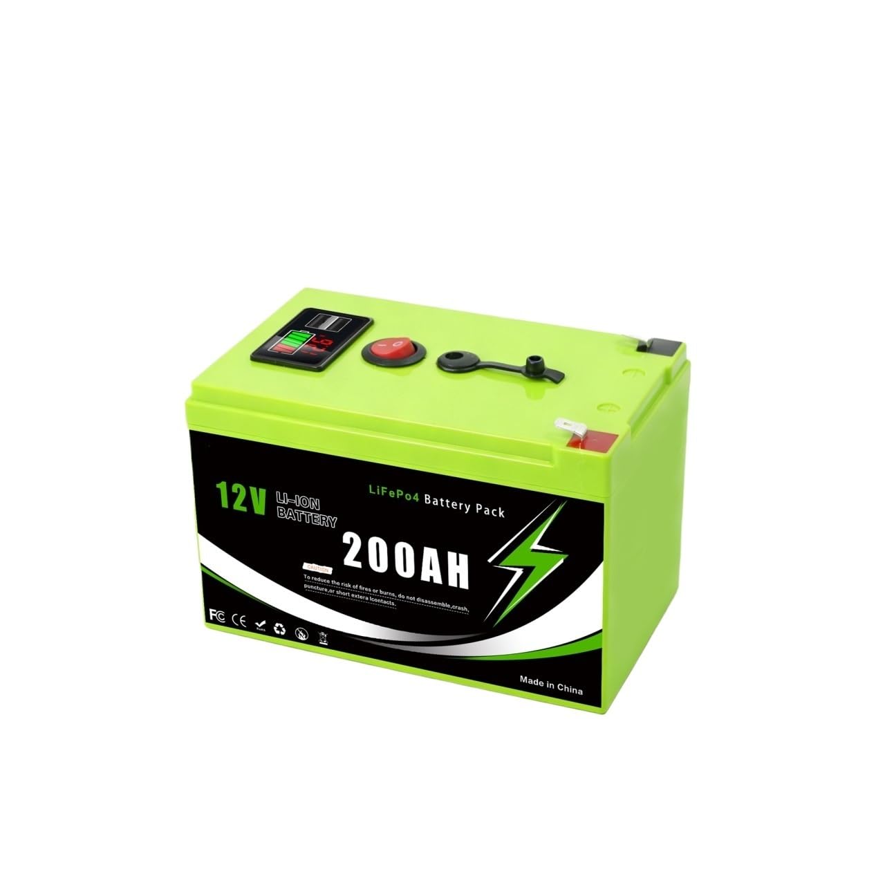 Batteria Al Litio 12v 200AH LiFePO4 Batteria Con BMS Intelligente, Ideale for Energia SolareRV Stoccaggio Di Energia Domestica Marina E Off-grid