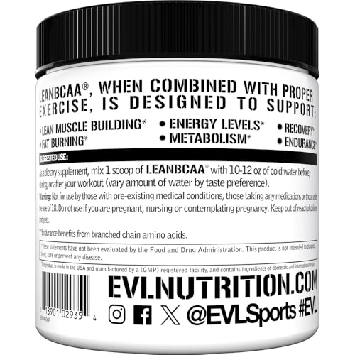 Evlution Nutrition Lean BCAA, BCAA’s, CLA and L-Carnitine - 30 Servings (Fruit Punch)