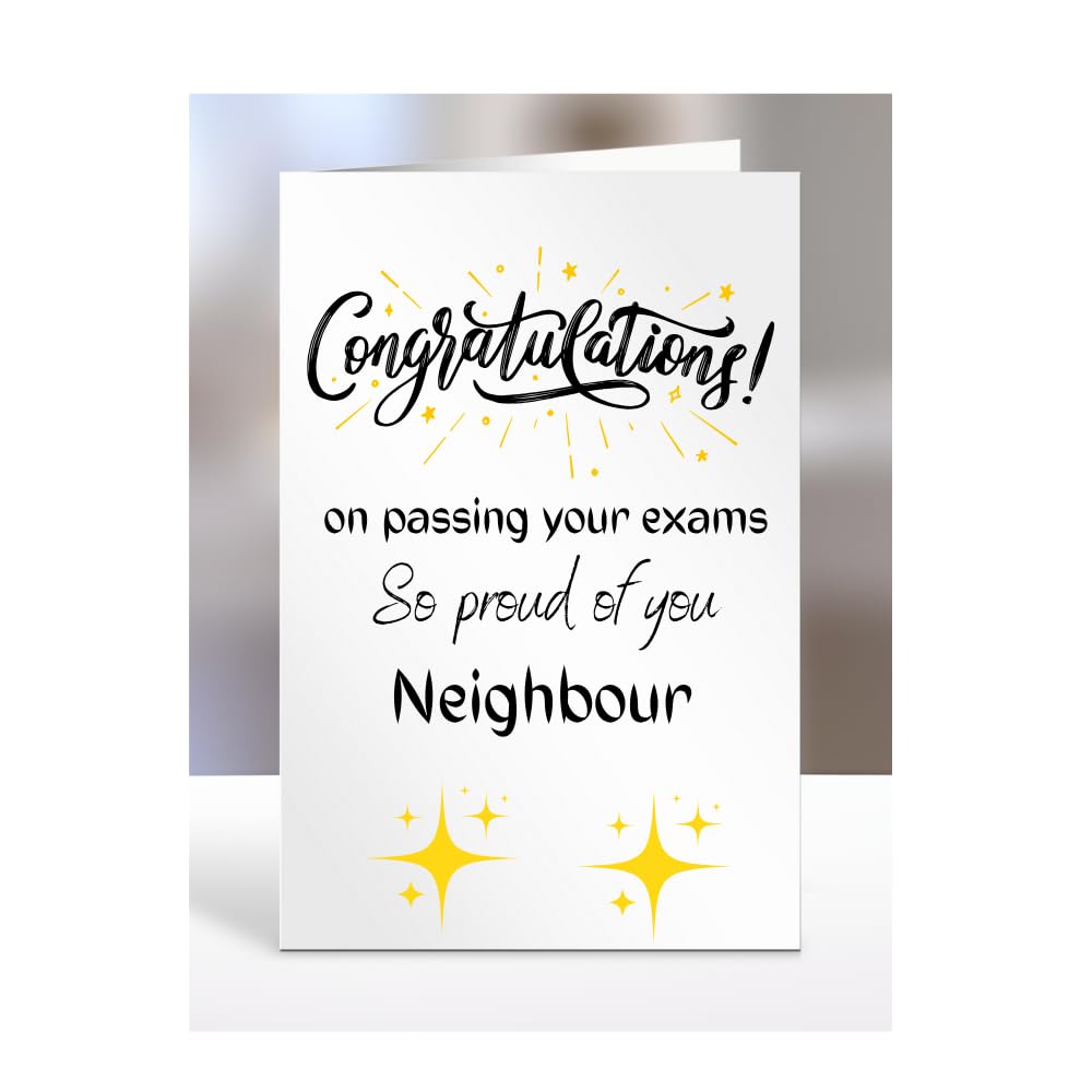 Exam Congratulations Card for Neighbour, greetings card, men, women, female, male, him, her, presents for christmas, on passing your exams, A5-96_145 — image 1
