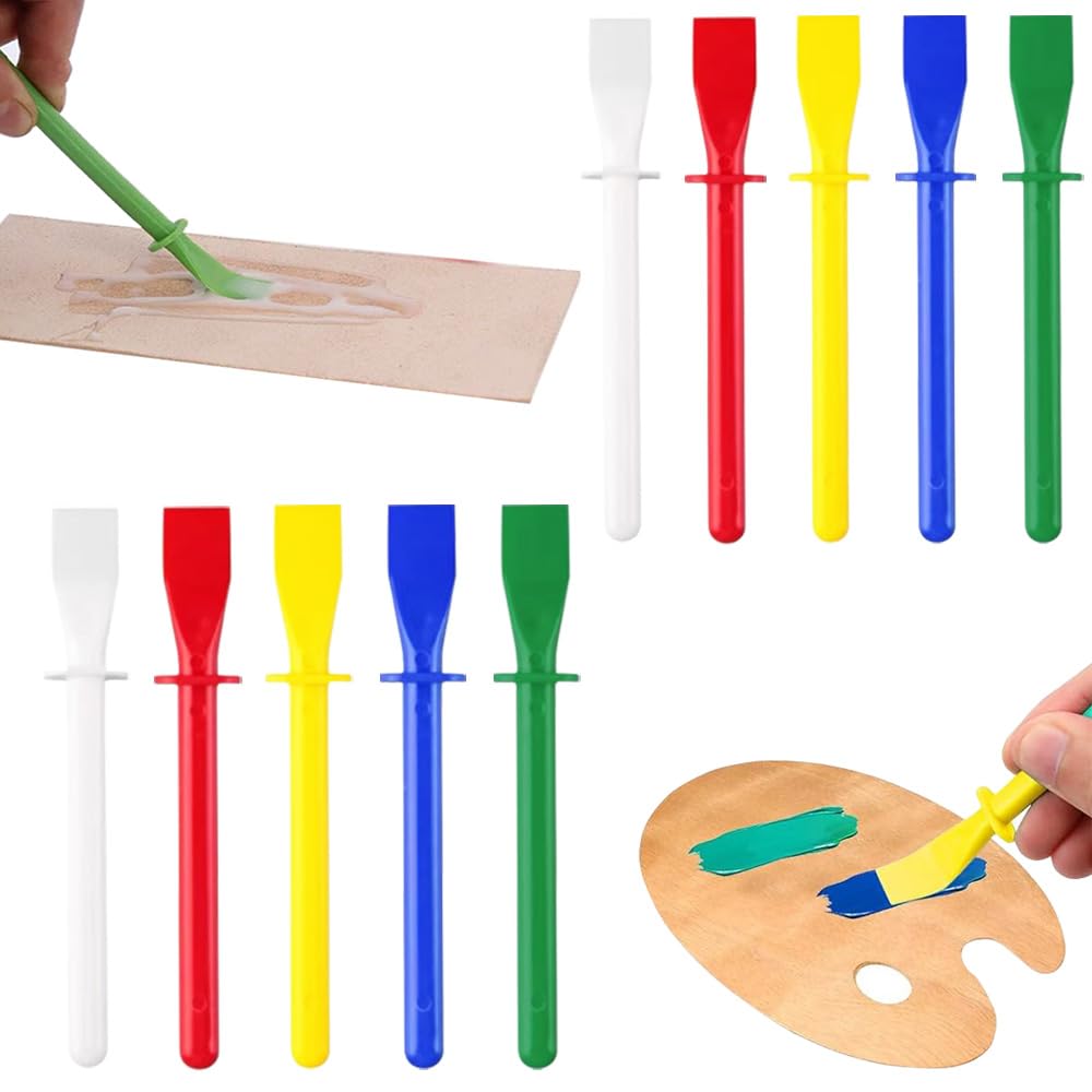 10 PCS Non-Stick Silicone Glue Brush Spreader Tool Set, Colored Plastic Glue Smear Sticks Applicator, Easy Clean Spreaders for Woodworking, Arts,Crafts,Around The Home and Hobbyists