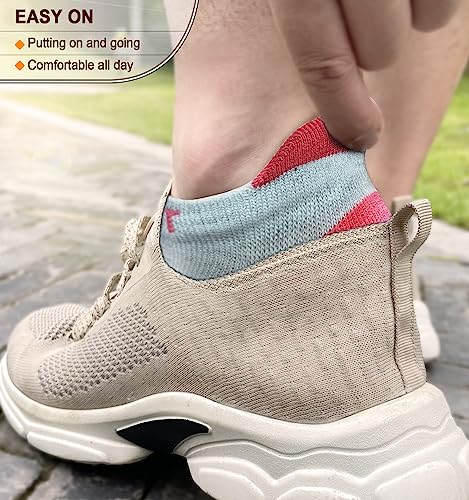 Image of BULLIANT Socks For Women 6Pairs-Womens Athletic Ankle Socks No Show Cushioned for Walking Running-Compression Arch Support