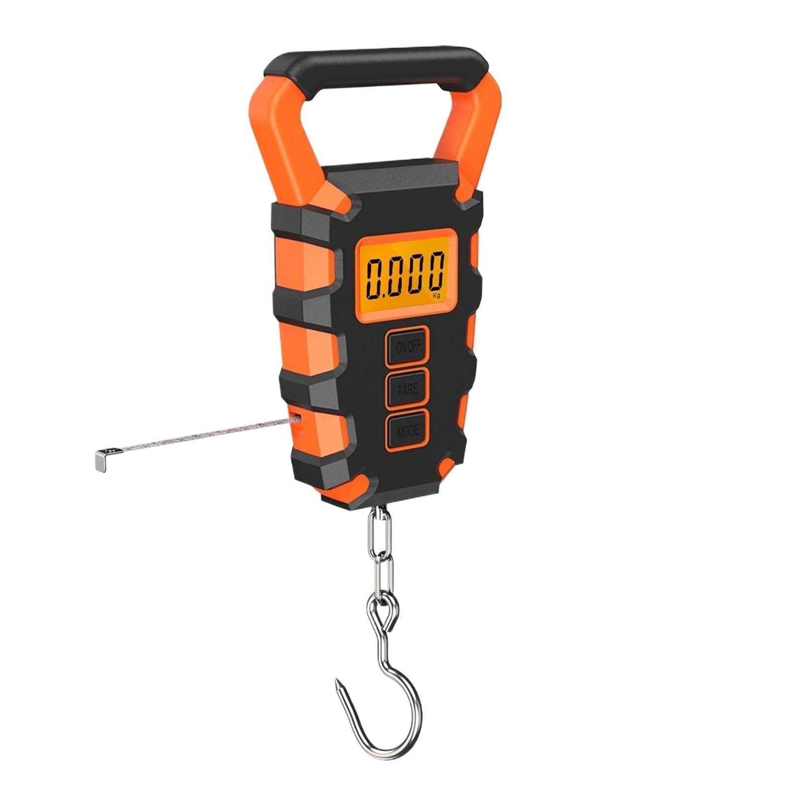 Bilancia sospesa digitale portatile, bilancia da pesca con righello | For la cucina for la pesatura dei bagagli da viaggio(50kg Orange)