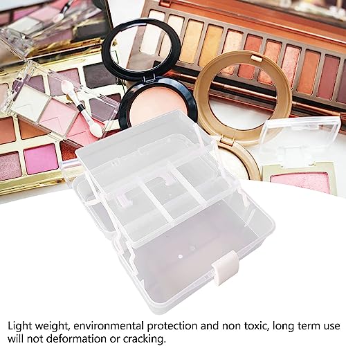 Image of Sunicon 3 Layer Folding Storage Box, Portable Multipurpose Handled Tool Box Sundries Organizer for Arts, Crafts,Cosmetic, Sewing, Toy (White)