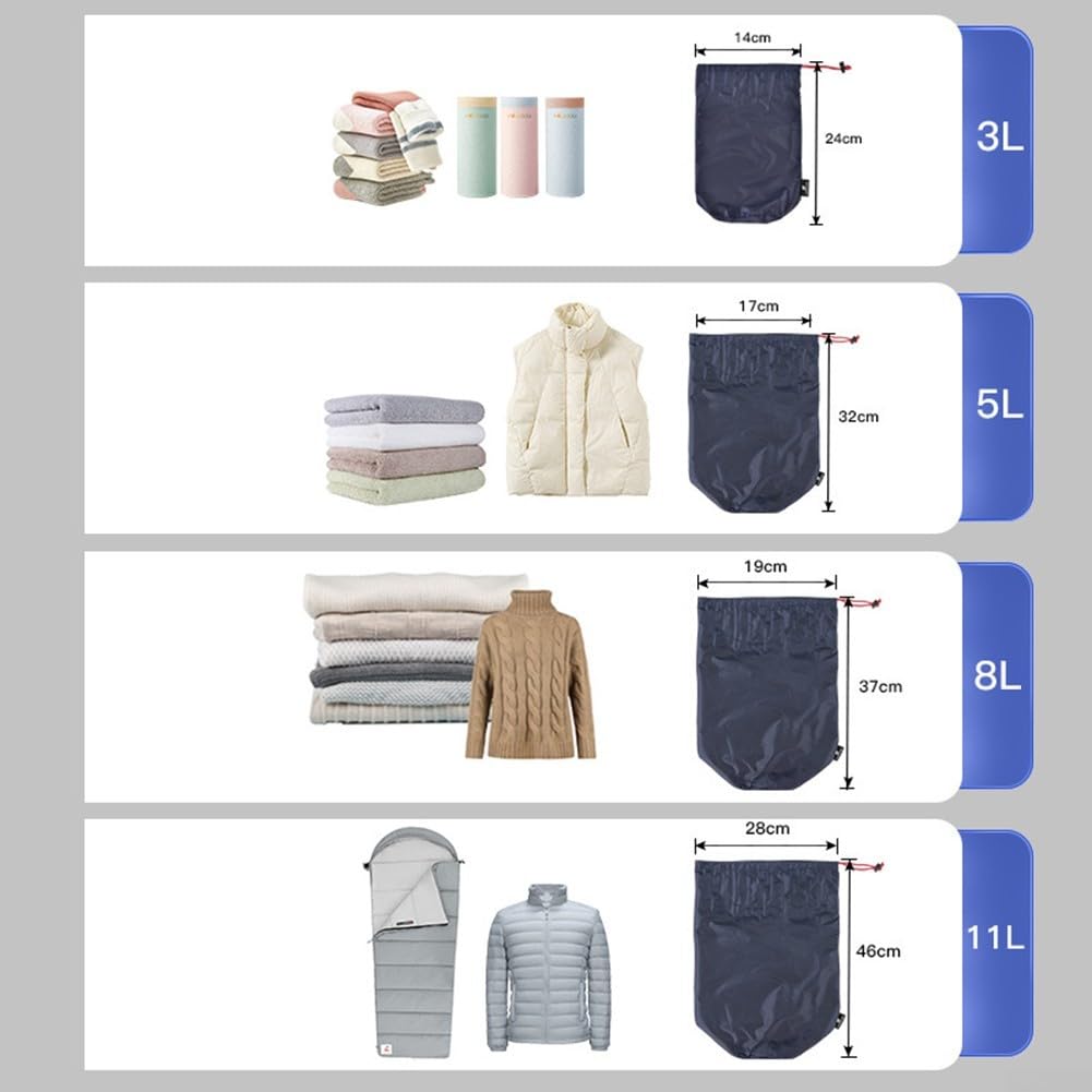Sacchetto multiuso con coulisse, ideale per piumini e sacchi a pelo (blu scuro)