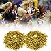 hatisan 12 Pack Cheerleading Pom Poms, Cheerleader Pompoms Metallic Foil Pom Poms for Sports Team Spirit Cheering Party Dance Useful Accessories (6 Colors)
