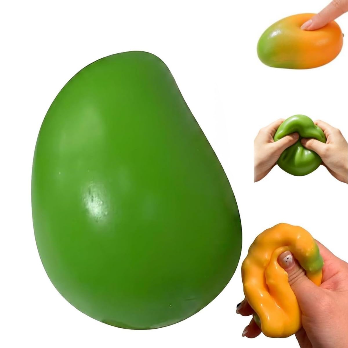 Crunchy Squishy, Crunchy Mango Squishy, Mango Squishies, Crunchy Squishies Mango Squeeze Stress Ball, Color Changing Fidget Toy, Chameleon Mango Stress Ball for Adults Anxiety Relief