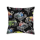 Awesome Monster Truck Room Decor for Boys Monster Truck Gift Throw Pillow