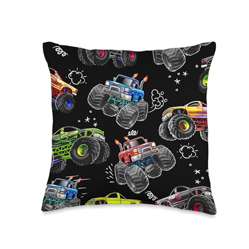 Monster Truck Room Decor Pillow for Boys