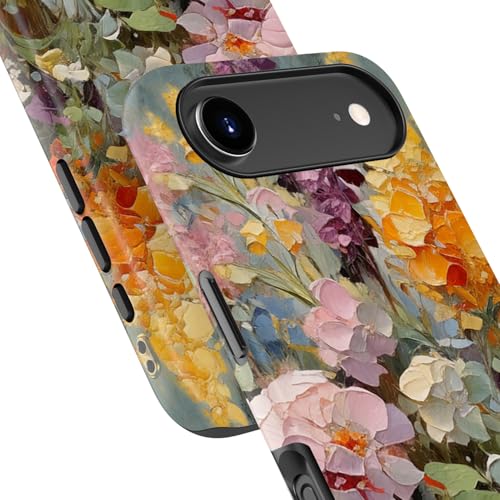 Image of Goodon for iPhone Air Case Cute - Wireless Charging Compatible - Dual-Layer Hard Shell + Silicone Cover - Protective Phone Case with Trendy Designs for Women - Oil Painting Flowers | Dual-Layer Hard Shell + Silicone, Slim Fit Protective Phone Cover with Wildflower Designs for Women Girls